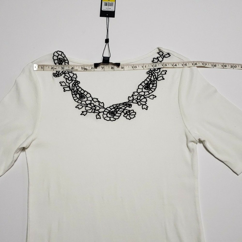 NWT Tommy Hilfiger Size M Cotton Embroidered Top - Picture 4 of 8
